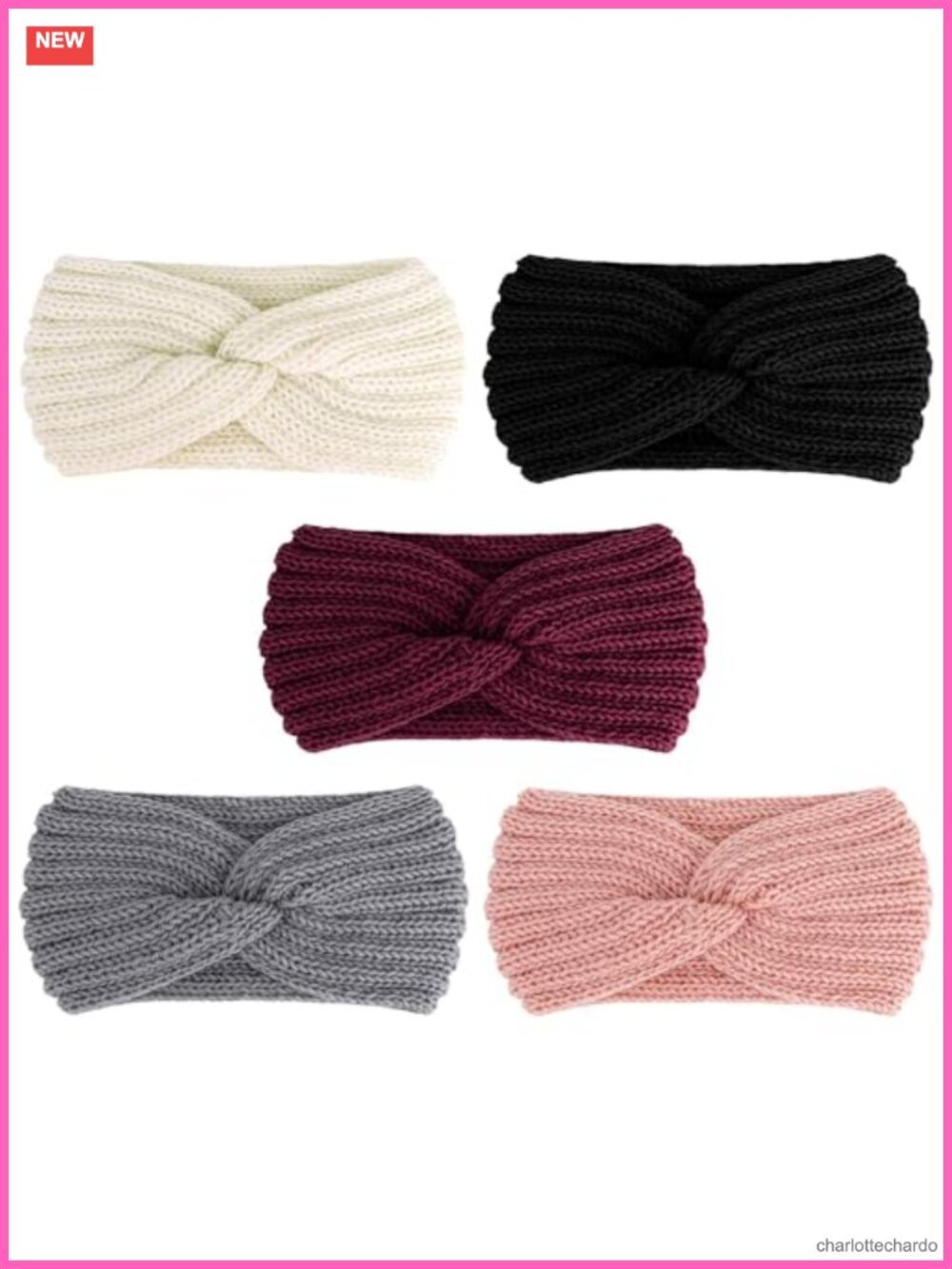 Knit Wide Winter Headband Ear Warmers for Women Girls - 5 Pack